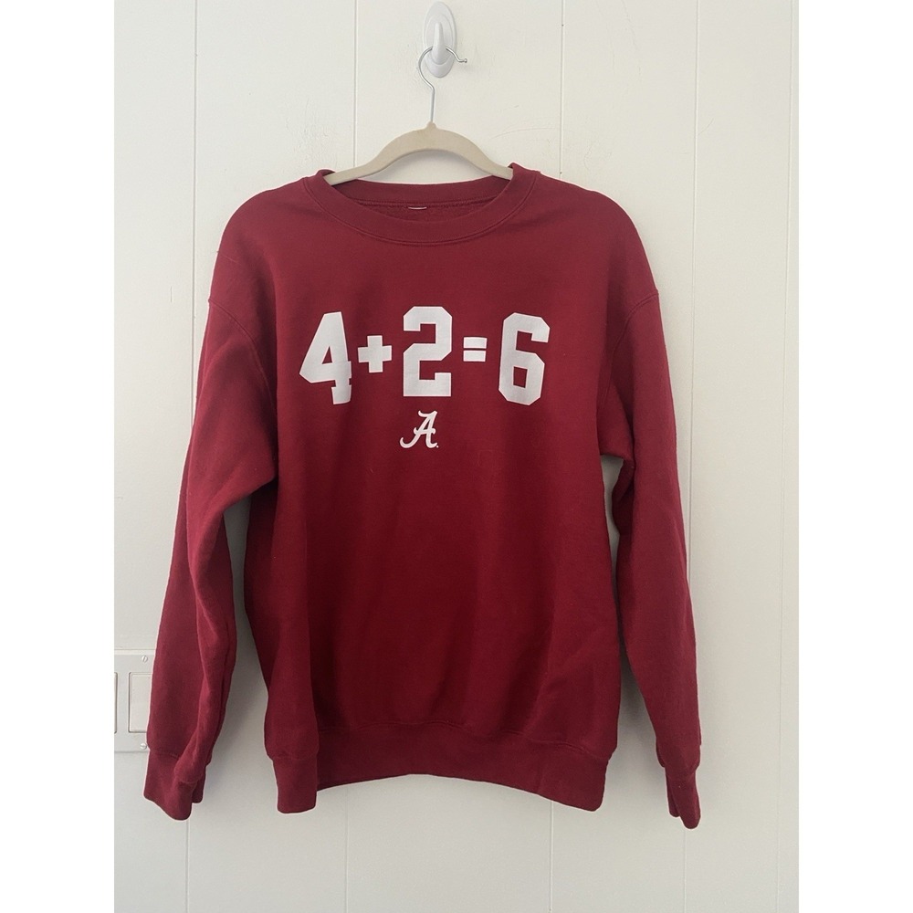 Alabama Crimson Tide "4+2=6" Crewneck Sweatshirt Athlete's Thread Size M